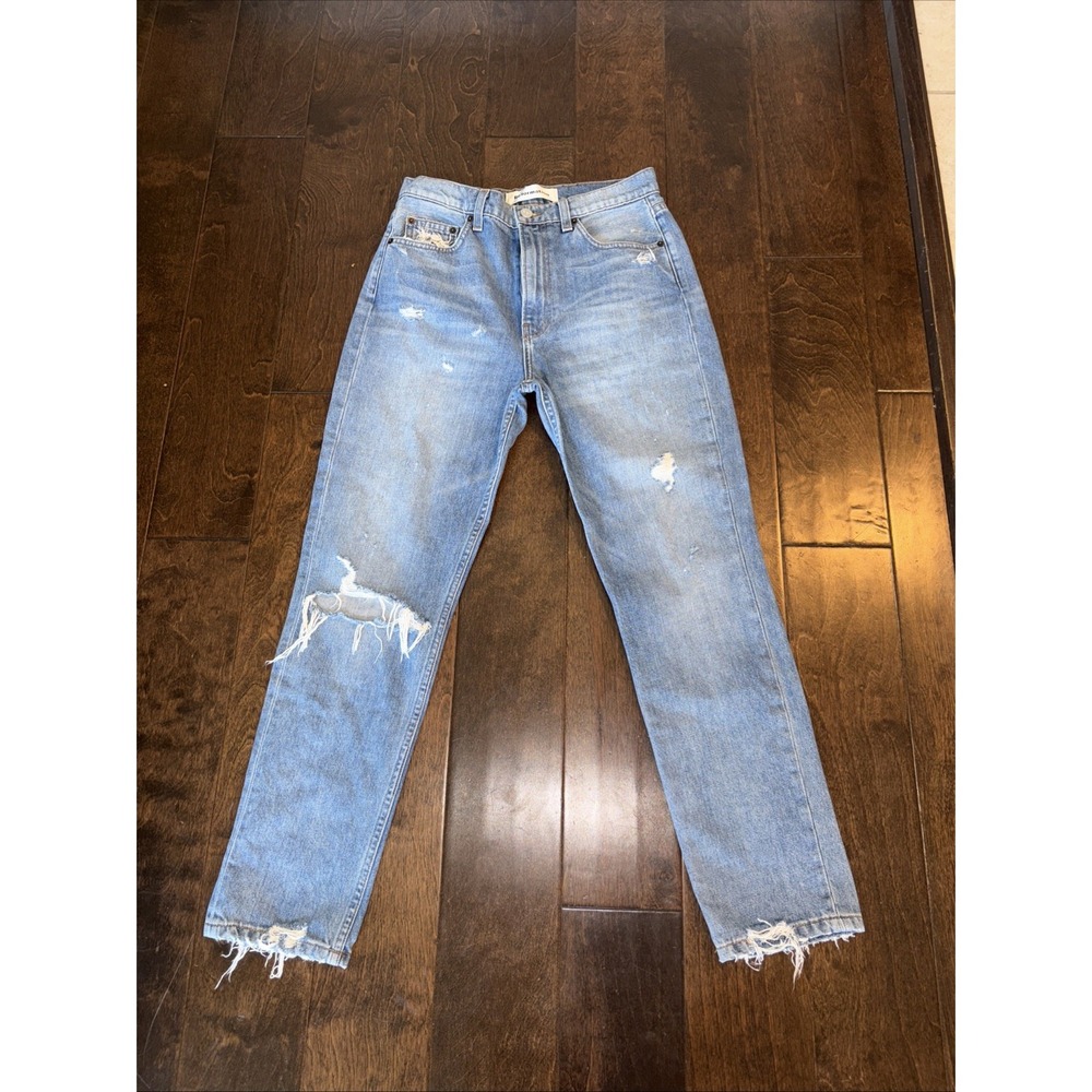Reformation Light Blue Distressed Ankle Jeans
